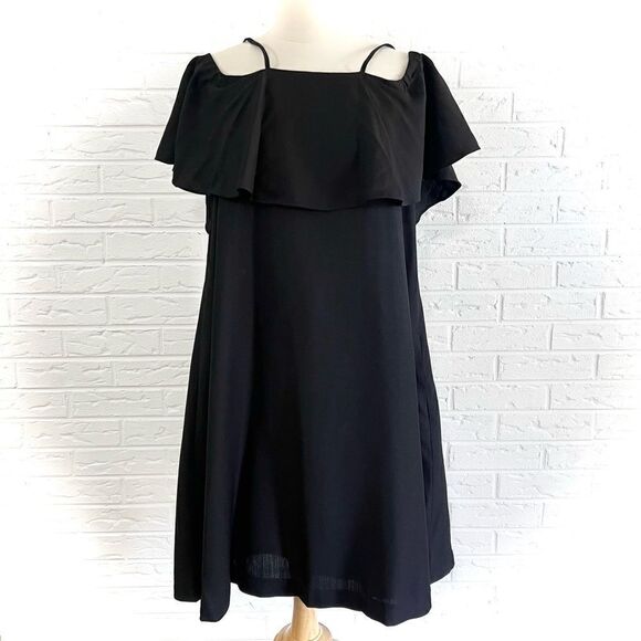 🚨4/$25 NWT Suno Black Off The Shoulder Tent Dress Size 6 - Picture 1 of 7